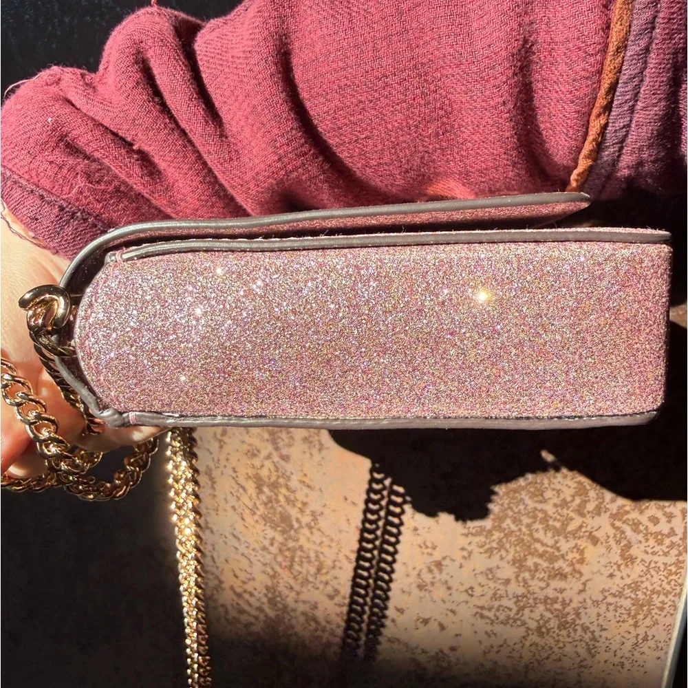 Kate Spade Pink Glitter Shimmer Nicola Twistlock Crossbody Bag